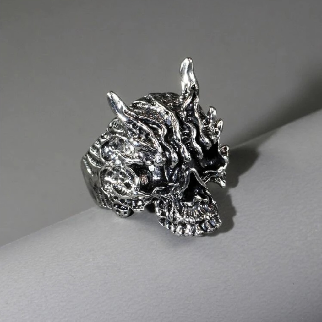 Mens Silver Skull Ring